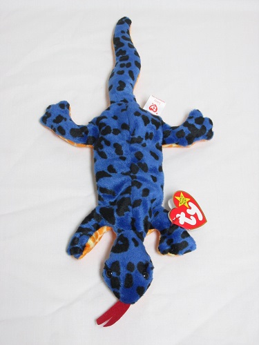 Lizzy Blue Lizard DESIGN ERROR 4th Gen.Swing & SUPER RARE 5th Gen.TUSH Tag<br> Ty Beanie Baby<br>(Click picture-FULL DETAILS)